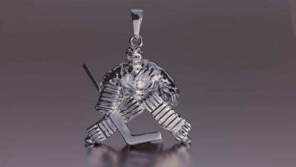 Eishockeytorwart Schmuckanhänger in Silber 925 – Bild 2